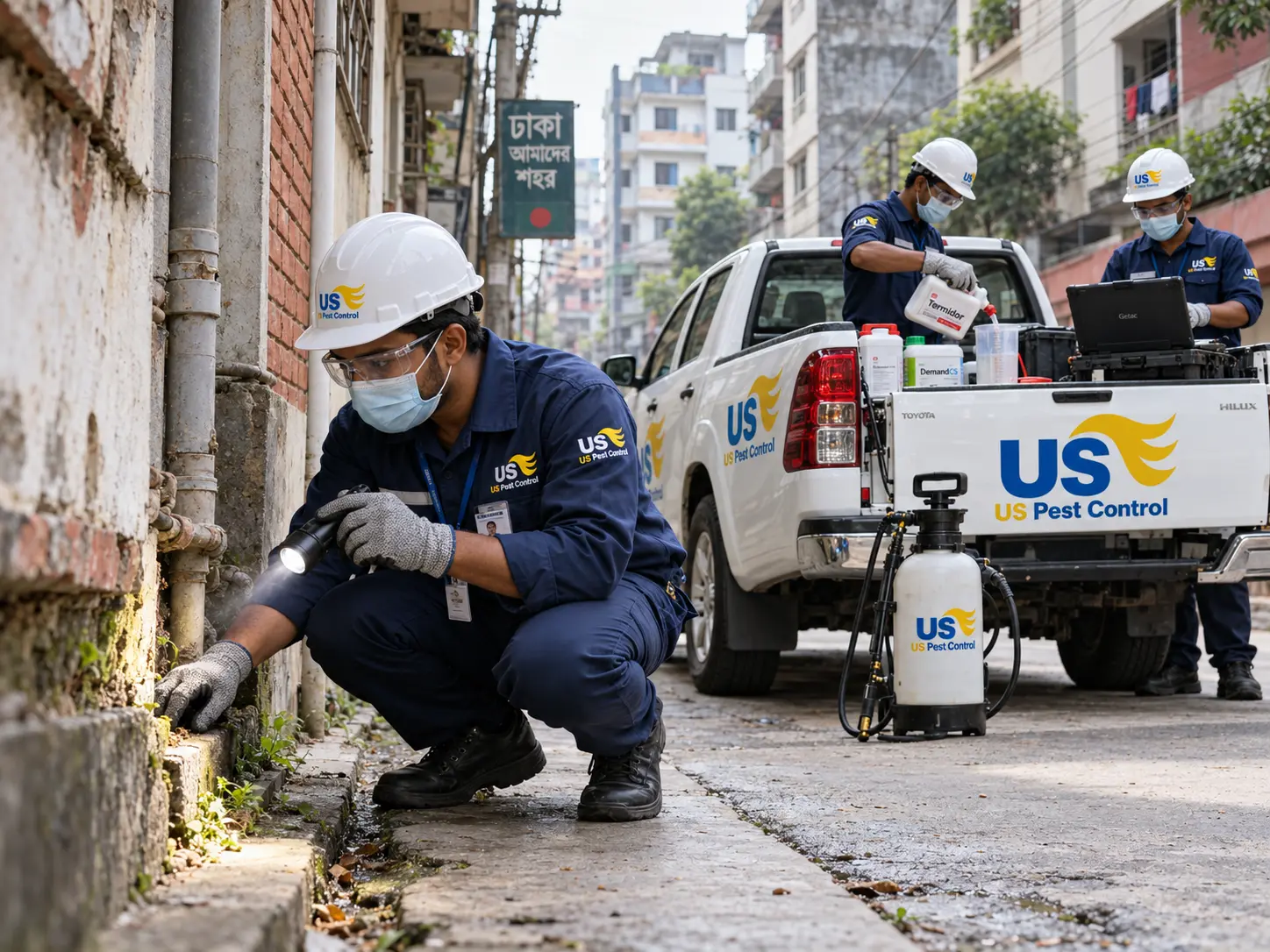 US Pest Control team providing professional pest management in Dhaka